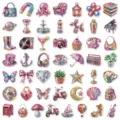 Retro disco ball mirror sticker set, colorful laser reflective waterproof decals. - Style 1 (T01043819)