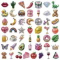 Cross-border disco laser glossy retro stickers, waterproof decorative sticker set for various items. - Style 2 (T01043588)
