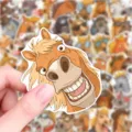 Autocollants de cheval drôles imperméables 50pcs autocollants en vinyle de dessin animé. - Cheval Drôle (T01043822) / 50 Pièces/Paquet