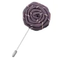 Broche fleur de rose en tissu faite à la main pour homme costume veste chemise col décor. - Gris