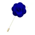 Blaue Stoffrose Anstecknadel handgemachte Boutonniere für Herren Anzug Accessoires Blume Brosche - Saphirblau
