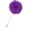 Elegante violette Stoffrosen Anstecknadel mit Goldstab fuer Herren Damen Anzug Brosche - Lila