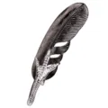 Vintage silver eagle claw feather brooch pin for men women suit coat apparel accessory. - Black Feather and Silver Eagle Claw