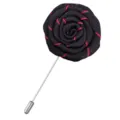 Broche fleur de rose en tissu faite à la main pour homme, accessoire élégant de costume. - Noir