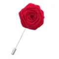 Broche rose en tissu rouge, fleur de costume élégante faite à la main pour hommes et femmes. - Rouge