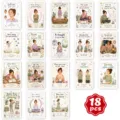 Set of 18 anxiety relief cards with mental health affirmations, calming and healing illustrations. - 18 Sheets