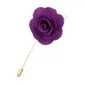 Handgefertigte violette Stoffrose Anstecknadel für Herren Anzüge elegante Blumen Brosche - Lila