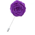 Broche rose en tissu violet, boutonniere faite a la main pour costume d'homme mariage - Violet