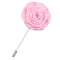 Broche rose en tissu rose pour hommes, élégante boutonnière de costume avec épingle. - Rose Vif