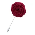 Broche rose en tissu bourgogne pour costume homme boutonniere artisanale elegante chic - Bordeaux