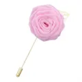 Exquisite rosafarbene Stoffrosen Blume Brosche mit langem goldenen Nadelanzug Accessoires - Rosa