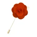 Handgemachte Stoff Rose Reversanstecknadel fuer Herren Anzug elegante Stoffbroche Zubehoer. - Orange