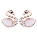 Rose gold cat eye stone swan brooch pin, elegant crystal lapel pin fashion jewelry. - Style D / Gold