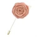 Koreanische Stoff Rose Reversnadel mit goldenem Stift elegante Blumenbrosche fuer Damen - Champagner