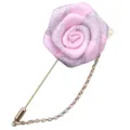 Rosa silberne Stoffblume Brosche Nadel Variante, eleganter Revers Anstecker für Damen Mantel - Rosa