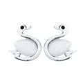 Korean fashion cat eye stone swan brooch pin mini shirt collar accessory for women - Style E / Silver