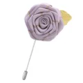 Broche rose lavande exquise avec feuille dorée pour costumes homme, élégant accessoire de revers. - Gris Argent