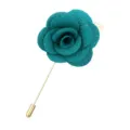 Handgefertigte Stoff-Rosen-Anstecknadel, elegante blaue Blumenbrosche für Herrenanzüge. - Seegrün