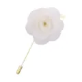 Elegante weiße Stoff Kamelie Blume Anstecknadel mit goldenem Stab für Herren Anzug Accessoire - Gebrochenes Weiß