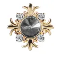 Mini Kreuz Strass Brosche für Anzug Kragennadel, elegante metallische Vintage Kristall Nadel. - Grauer Strass