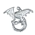 Silver flying dragon brooch pin retro metal scarf buckle stylish zodiac animal jewelry accessory - Silver