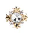 Kristall Kreuz Brosche Vintage Gold Reversnadel Kleine Strass Anzug Zubehör Schmuck - Weißer Strass