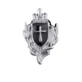 Silberne Krone Schild Kreuz Brosche Vintage Reversnadel Modeschmuck für Herren - Silber