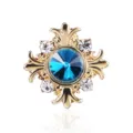 Mini Strass Kreuz Brosche mit blauem Kristall Edelstein, eleganter Anzug Reversnadel Clip. - Pfauenblauer Strass
