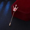 Mini Krystallino Stemma Karfitsa Kokkino Strass Koustoumi Karfitsa Yakas Moda Gia Antres - Στέμμα με Κόκκινο Πολύτιμο Λίθο (Χρυσή Βάση) / Χρυσό