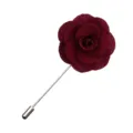 Bordeauxrote Stoff-Kamelien-Anstecknadel für Herren, elegante Anzugblume mit Langnadel. - Burgunderrot