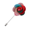 Bunte Stoff Rosenblüte Anstecknadel Herren Anzug Brosche langer Stab Accessoire 4cm - bunt