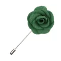 Grüne Stoff Rose Anstecknadel für Herren, elegante Boutonnière mit langer Metallnadel. - Grün