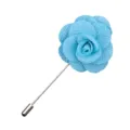 Hellblaue Stoff Kamelie Blume Reversnadel mit langem Metallstift fur Herren Anzug Accessoire. - Hellblau