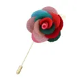 Handgemachte Stoff Rosen Brosche, mehrfarbige Blumen Anstecknadel für Herren Anzüge. - bunt
