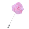 Rosa handgemachte Stoff-Rosen-Anstecknadel, elegantes Anzug-Accessoire für Damen und Herren. - Stoffrose Stil / Rosa
