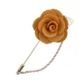 Stoff Rose Reversnadel mit langer Nadel und Quastenkette fur Herren Hochzeitsanzug Zubehoer. - Kurkuma