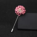Jolie broche longue fleur en tissu coréenne douce pull frais corsage bijoux de mode - Rose foncé