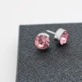 Rosa Kristall Reversnadel minimalistische Brosche für Damen und Herren Anzug Hemd - Rosa Strasssteine (Silberne Basis), 1 Paar