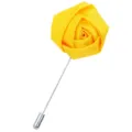 Gelbe Stoff Rosen Anstecknadel Handgemachte Blumen Brosche für Herren Anzug Revers Deko - Stoffrose Stil / Gelb