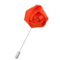 Orange Stoffrose Anstecknadel, handgemachte Seidenblume Boutonniere für Herren Anzug. - Stoffrose Stil / Orange