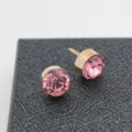 Koreanischer exquisiter Strass Reversstecker, rosa Kristall Brosche für Anzug Hemd Kragen. - Rosa Strasssteine (Goldene Basis), 1 Paar