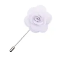 Elegante lavendelfarbene Stoff Kamelie Anstecknadel mit Metallstab für Herren Anzug - Weiß