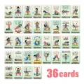 Kids yoga pose cards set of 36 fun cartoon learning exercise cards for body flexibility. - 36 Pieces/Pack
