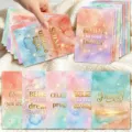 Conjunto de tarjetas de felicitación motivacionales con lámina de oro acuarela. - Estilo Acuarela (RXHA0313) / 36 Piezas/Paquete