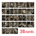 Gothic horror asylum themed illustration cards, 36 pieces vintage journal decor. - 36 Pieces/Pack