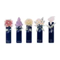 Watercolor botanical paper bookmark set close-up view with delicate floral art and names. - Watercolor Floral Style (RXHB0485) / Pack of 5