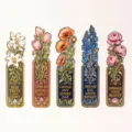 Set of 5 vintage oil painting floral paper bookmarks with motivational quotes for reading. - Vintage Floral Style (T01043634) / 5 Pieces/Pack