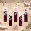 Set van 5 vintage handgeschilderde bloemen papieren bladwijzers, elegante leespagina markeringen. - Handgetekende Bloemenstijl (RXHB0484) / Pakket Van 5 Vellen