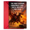 Witzige Weihnachtsgrußkarte mit rotem Umschlag, humorvolles Drachen-Design für Feiertage. - Zufälliger Fantasie Stil (T020402604) / 1 Stück/Packung (T020402604)