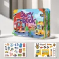 Reusable Transportation Busy Book Montessori Educational Toy Shape Matching Puzzle Sticker Gift - Transportation Theme (T01043403)